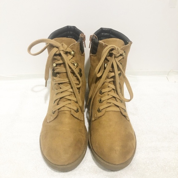 Soda faux suede lace and side zip bootie. - Picture 3 of 6